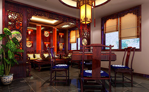 雨湖古典中式风格茶楼包间设计装修效果图